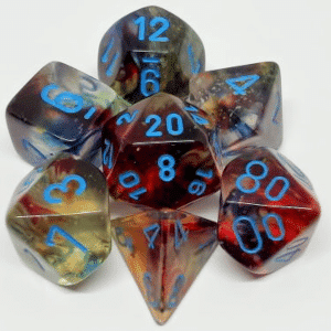 CHX27559 Nebula Luminary Primary w/Blue Polyhedral 7pc dice set image 0